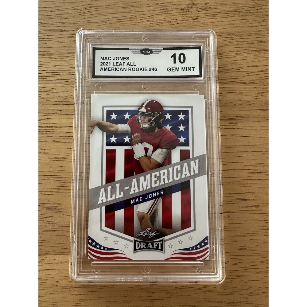 2021 Leaf All American Rookie Mac Jones #46 SCA 10 Gem Mint Alabama Football